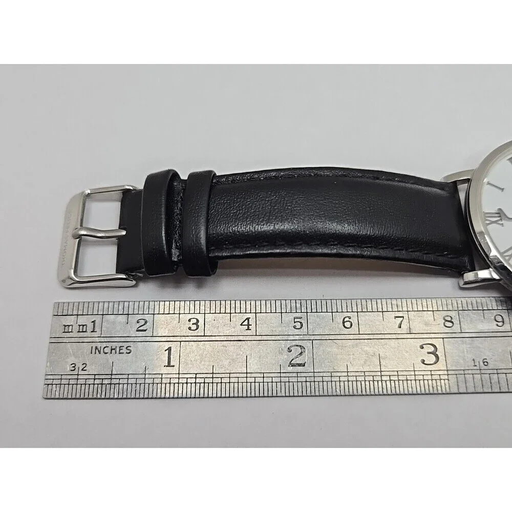 Thomas Felice 40mm 5ATM Roman Date Hockey Stick Hands Watch Silver New Battery